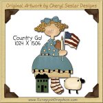 Country Gal Single Clip Art Graphic Download