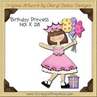 Birthday Princess Single Clip Art Graphic Download