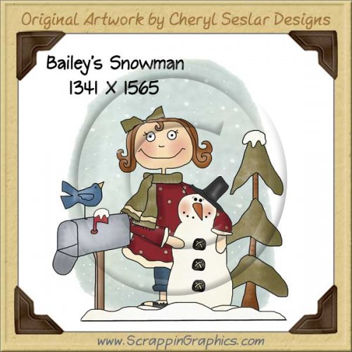 Bailey's Snowman Single Graphics Clip Art Download