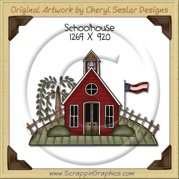 Schoolhouse Single Clip Art Graphic Download - Click Image to Close