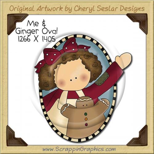 Me & Ginger Oval Single Clip Art Graphic Download