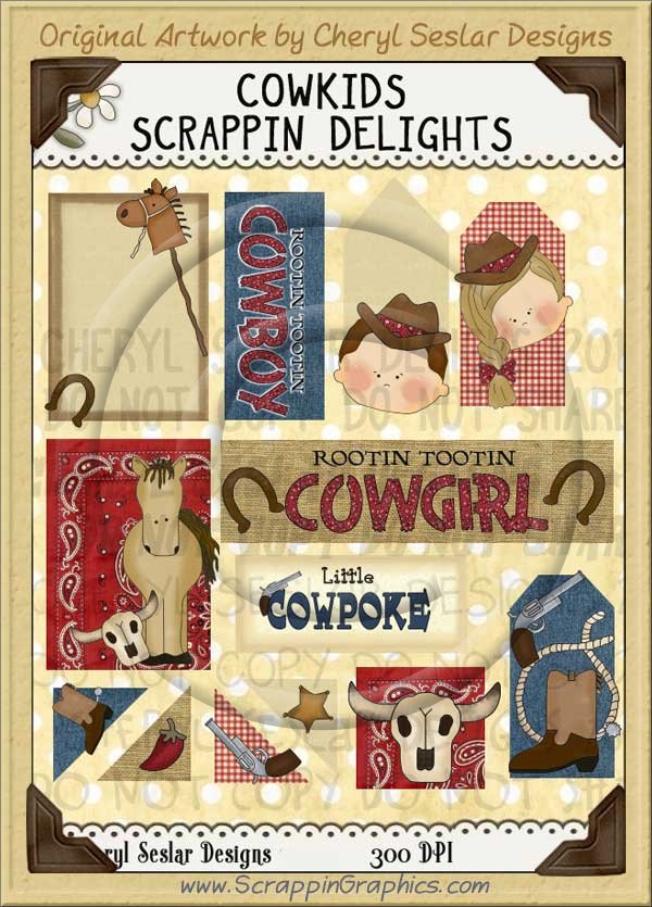 Cow Kids Scrappin' Delights Clip Art Graphics - Click Image to Close