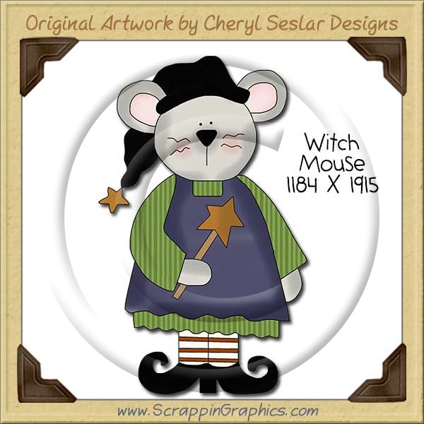 Witch Mouse Single Clip Art Graphic Download - Click Image to Close
