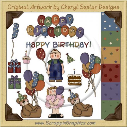 Birthday Bash First Birthday Clip Art Download