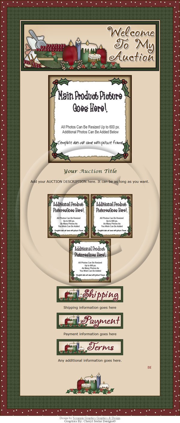 Christmas Cheer Candle Auction Template - Click Image to Close
