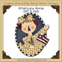 Americana Annie Oval Single Clip Art Graphic Download