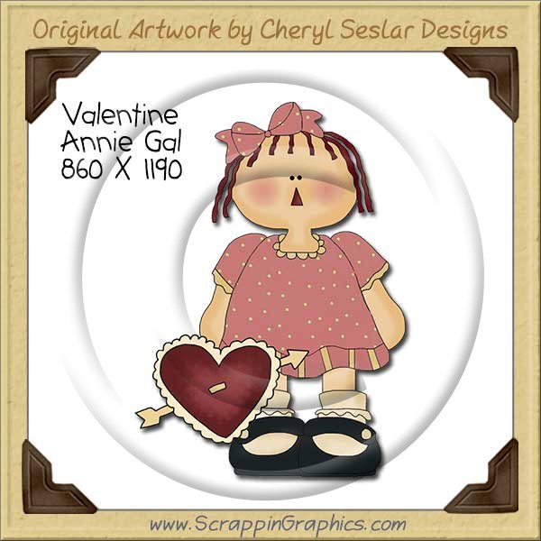 Valentine Annie Gal Single Clip Art Graphic Download - Click Image to Close