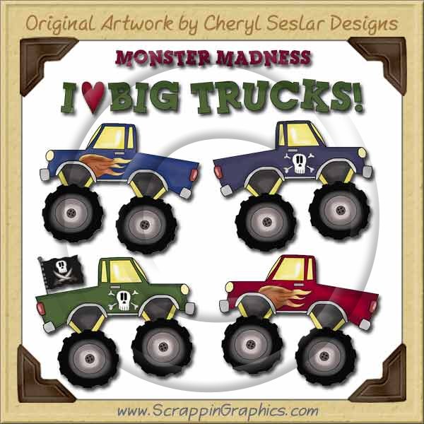 Monster Trucks Collection Graphics Clip Art Download - Click Image to Close