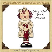 Candy Cane Raggedy Single Graphics Clip Art Download