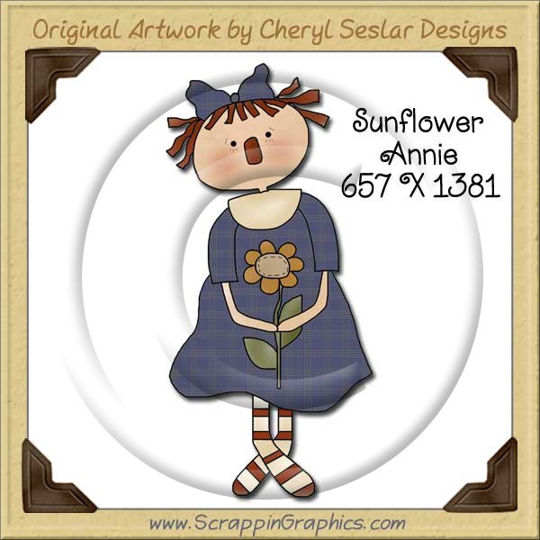 Sunflower Annie Single Graphics Clip Art Download - Click Image to Close