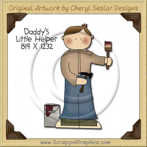 Daddy's Little Helper Single Clip Art Graphic Download