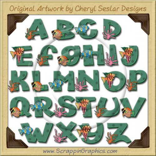 Tropical Fish Alphabet & Numbers Clip Art Download