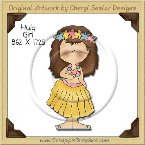 Hula Girl Single Clip Art Graphic Download