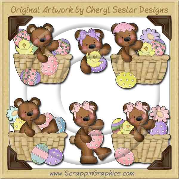 Raggedy Bears Easter Basket Graphics Clip Art Download - Click Image to Close