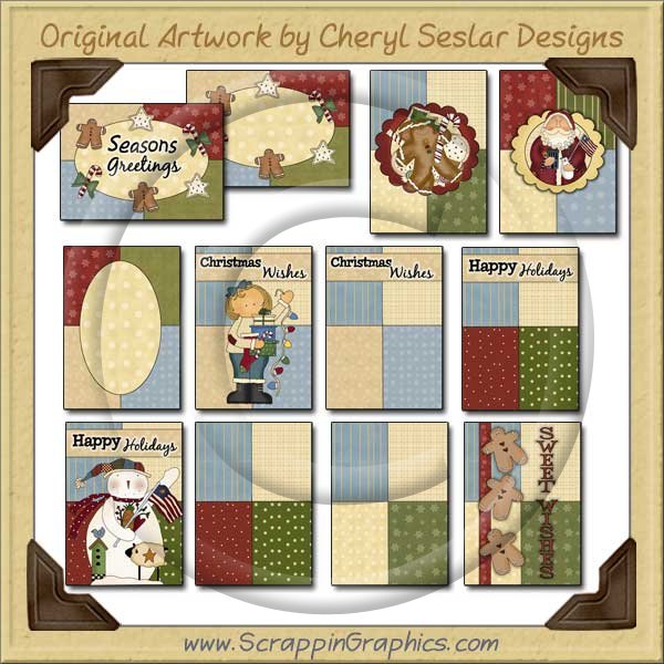 Christmas Hodge Podge Sampler Card Printable Craft Download - Click Image to Close