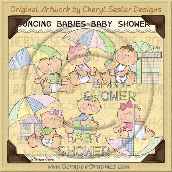 Bouncing Babies Shower Limited Pro Clip Art Graphics - Click Image to Close