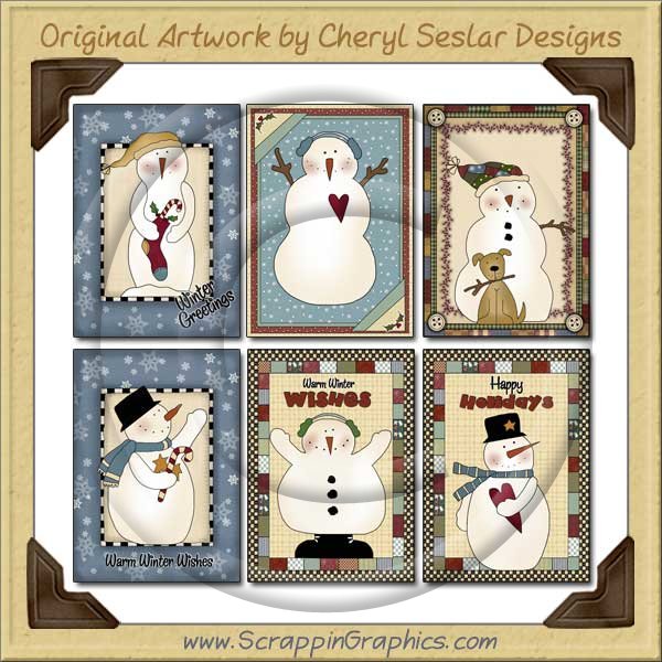 Frozen Friends Cards Sampler Printable Craft Download - Click Image to Close