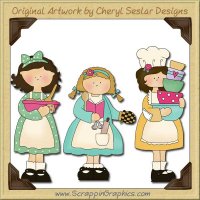 Kitchen Gals Collection Graphics Clip Art Download