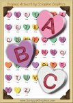 3D Conversation Hearts Letters & Numbers Clip Art Graphics