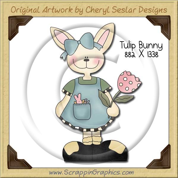 Tulip Bunny Single Graphics Clip Art Download - Click Image to Close