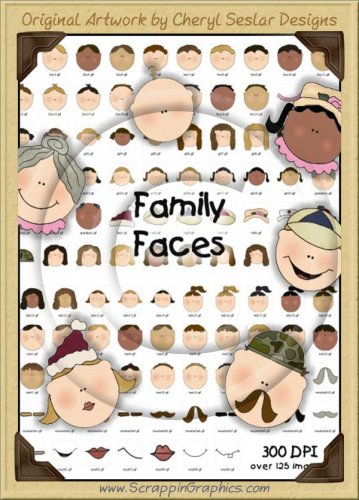 Family Faces Graphics Clip Art Collection