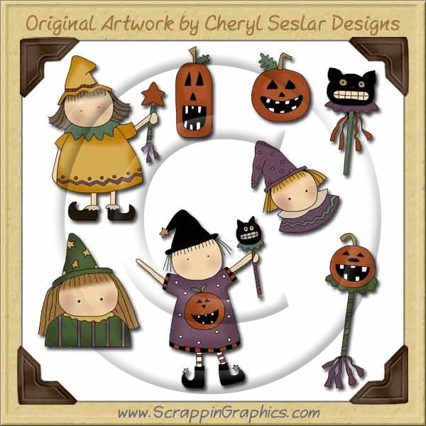 Wee Folk Little Witches Graphics Clip Art Download - Click Image to Close