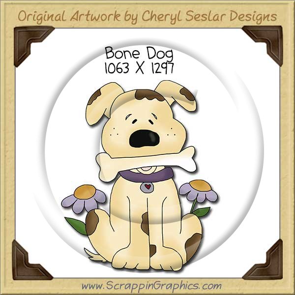 Bone Dog Single Clip Art Graphic Download - Click Image to Close