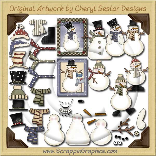 Design A Snowman Graphics Clip Art Download - Click Image to Close