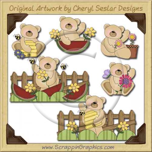 Summer Time Bears Collection Graphics Clip Art Download