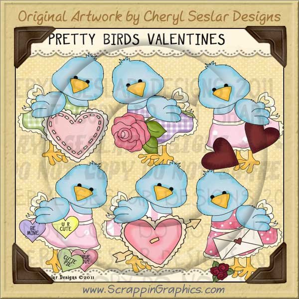 Pretty Bird Valentines Limited Pro Clip Art Graphics - Click Image to Close