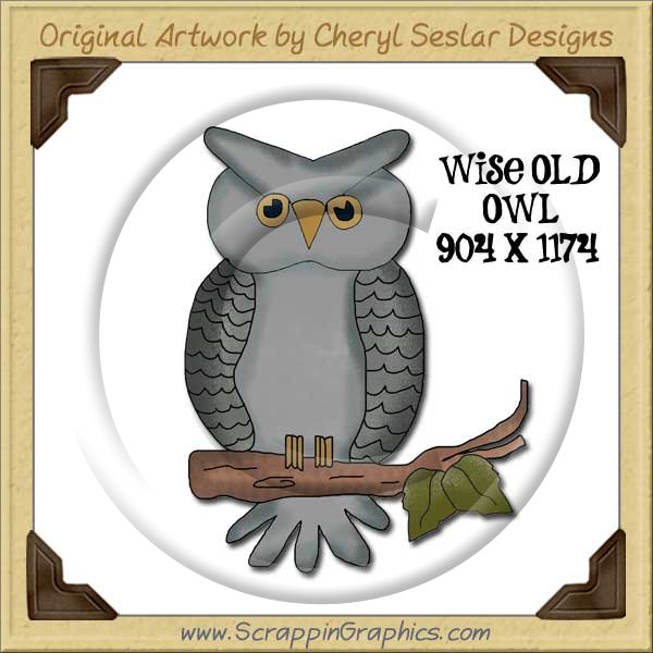Wise Old Owl Single Graphics Clip Art Download - Click Image to Close