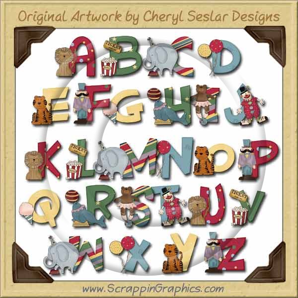 Circus Alphabet & Numbers Clip Art Download - Click Image to Close