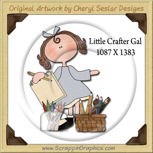 Little Crafter Gal Single Graphics Clip Art Download - Click Image to Close