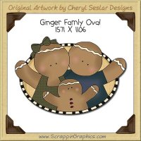 Ginger Famly Oval Single Clip Art Graphic Download