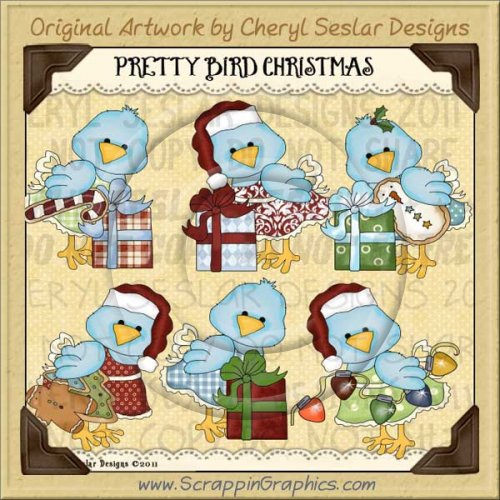 Pretty Bird Christmas Limited Pro Clip Art Graphics