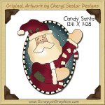 Candy Santa Single Clip Art Graphic Download