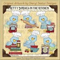 Pretty Birdies In The Kitchen Limited Pro Clip Art Graphics