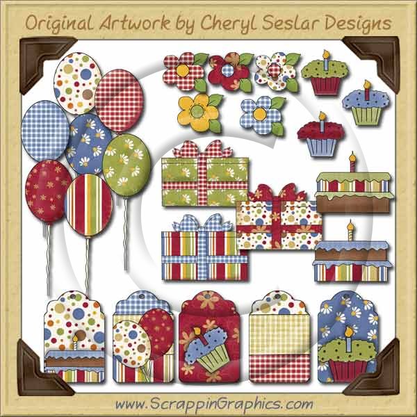 Birthday Tags & Elements Limited Pro Graphics Clip Art Downl - Click Image to Close