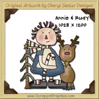 Annie & Rudy Reindeer Single Graphics Clip Art Download