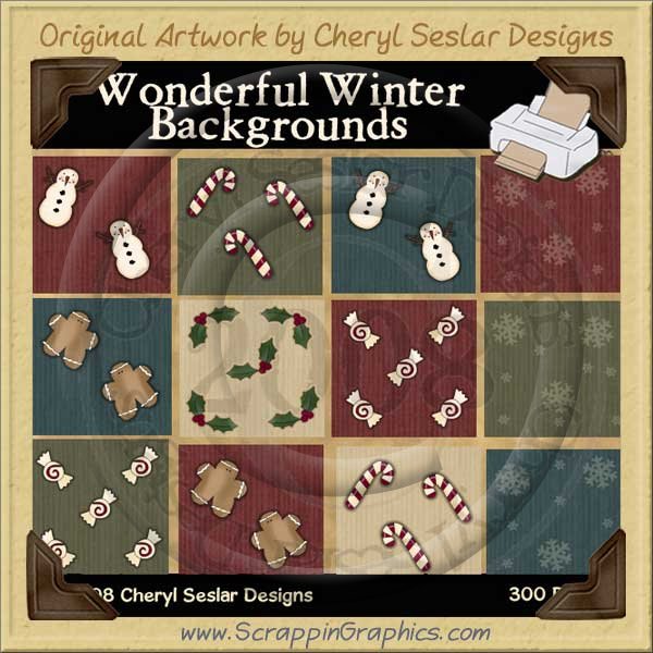 Wonderful Winter Background Tiles Clip Art Graphics - Click Image to Close