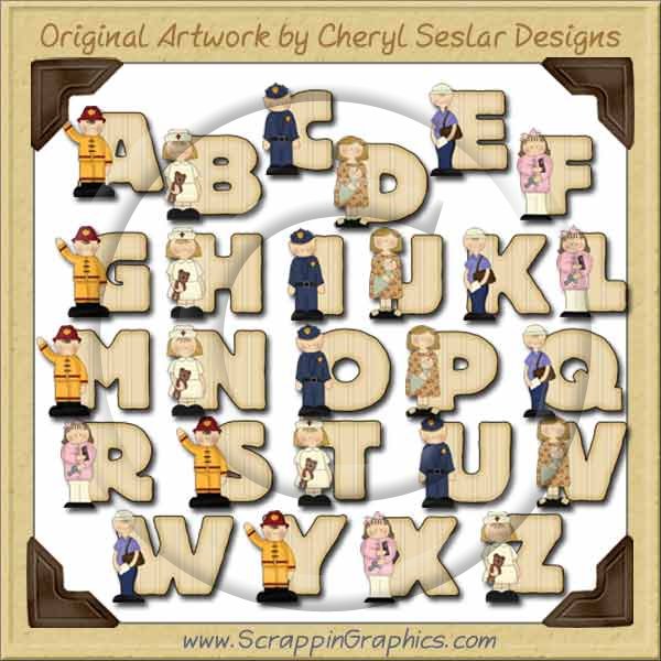 All Grown Up Alphabet & Numbers Clip Art Graphics - Click Image to Close