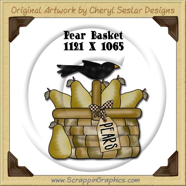 Pear Basket Single Graphics Clip Art Download - Click Image to Close