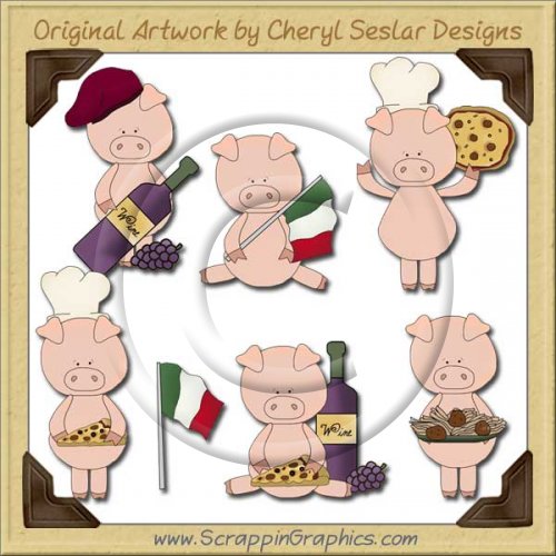 Italian Piggies Collection Graphics Clip Art Download