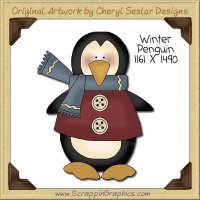 Winter Penguin Single Clip Art Graphic Download