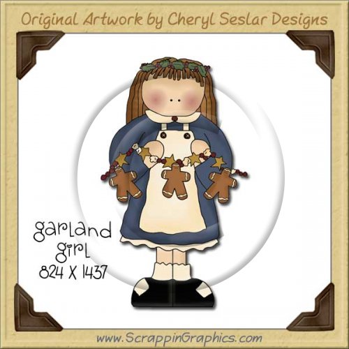 Garland Girl Single Graphics Clip Art Download