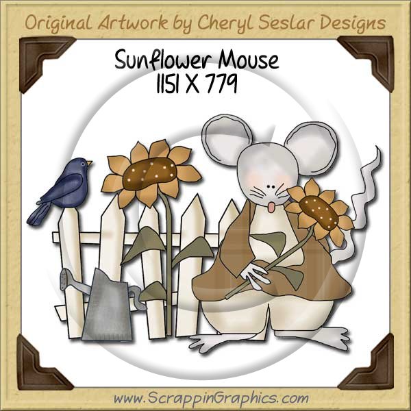 Sunflower Mouse Single Graphics Clip Art Download - Click Image to Close