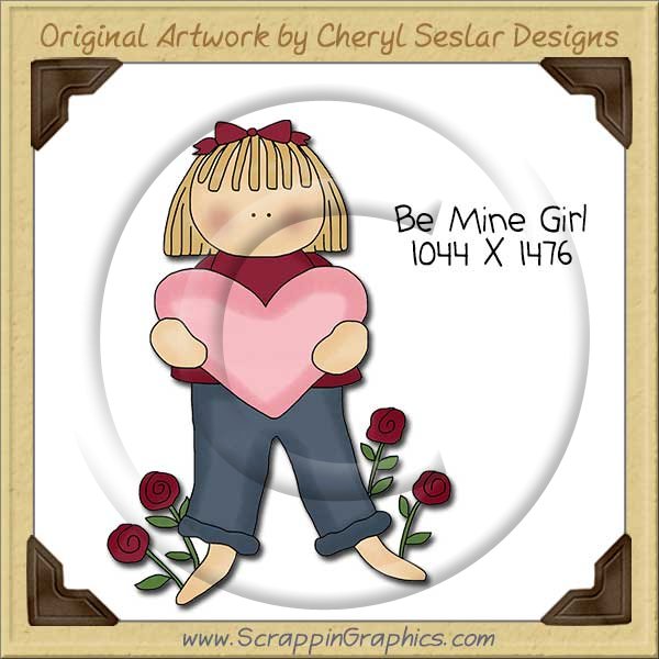 Be Mine Girl Single Clip Art Graphic Download - Click Image to Close