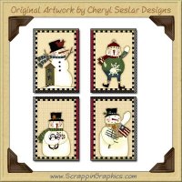 Snow Folk Cards Sampler Collection Printable Craft Download