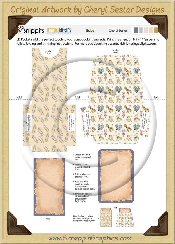 Baby Snippets Journaling Pockets - Click Image to Close