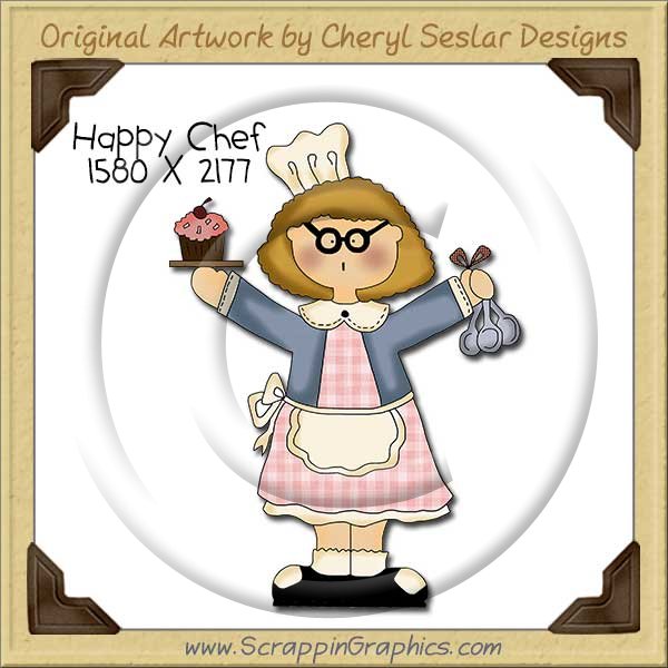Happy Chef Single Clip Art Graphic Download - Click Image to Close